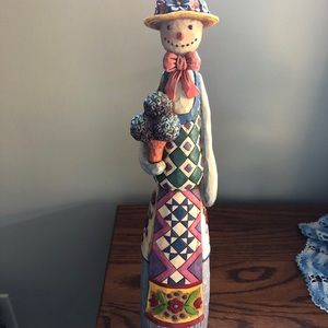 Jim Shore Snowman Heartwood Creek Winter Bloom 14” tall